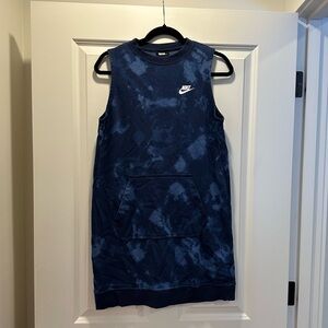 EUC Nike Tie Dye Sweat Dress with Kangaroo Pocket, Blue, Size M